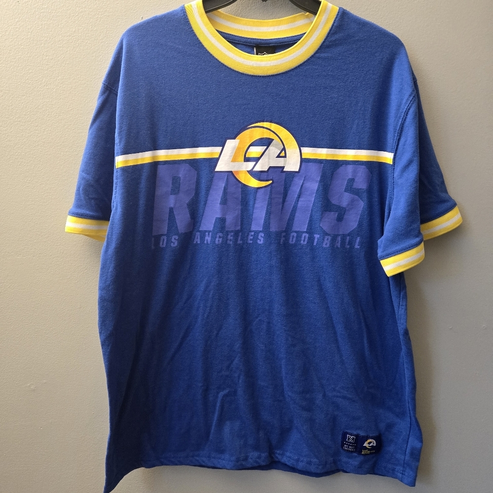 Los Angeles Rams Shirt Mens XL Blue Ringer Tee T Shirt NFL Football Casual